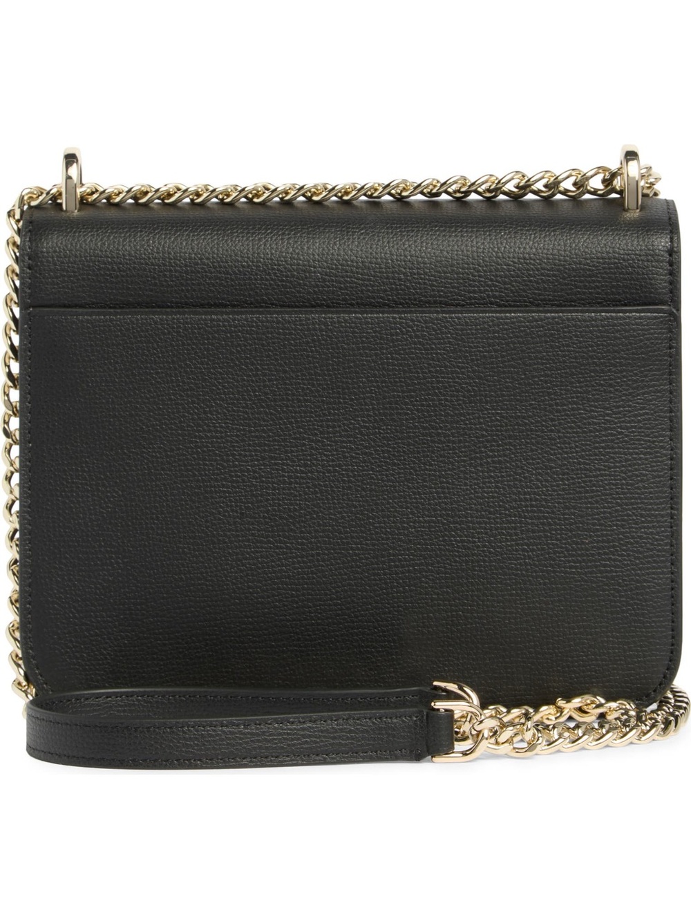 kate spade Remi Flap Black Leather Crossbody with Gold Chain Strap - Picture 3 of 12